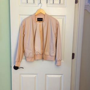 Light pink/peach faux leather jacket